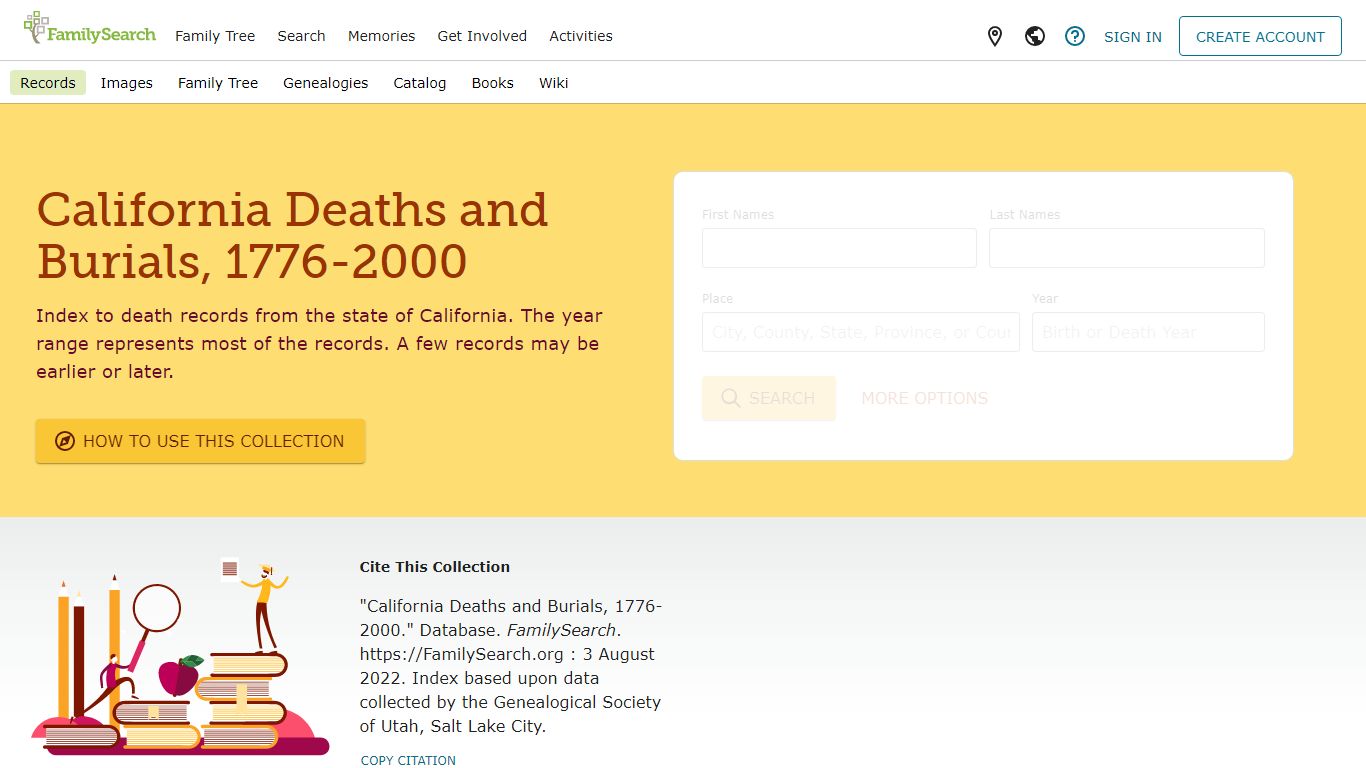 California Deaths and Burials, 1776-2000 • FamilySearch